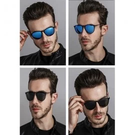 Round Vintage Polarized Sunglasses Reflective Lens UV400 Protection B2259 - Black Frame Grey Lens - CB185HR9875 $9.00