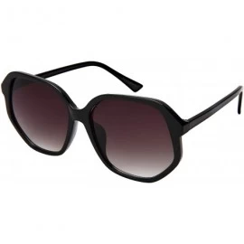 Square Geometric Sunglasses for Women Polygon Sunglasses for Women 34186-AP - Black Frame/Grey Gradient Lens - CV18M6XCY8S $1...