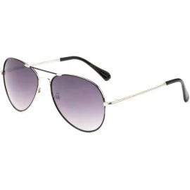 Aviator Monrow" - Modern Design Aviator Gradient Lenses High Fashion Sunglasses for Women - Silver/Purple - CX12O6X8QG8 $12.19