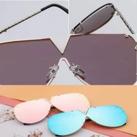 Oversized Luxury Sunglasses Men Women V-Shaped Trendy Driving Sunglasses UV400 Eyewear - C7-gold Frame Plain Lens - CP18X68XX...