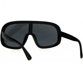 Shield Shield Goggle Style Sunglasses Futuristic Oversized Fashion Shades UV 400 - Black (Black) - CP186QI58D3 $12.30