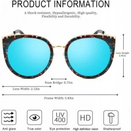 Cat Eye Oversized Cat Eye Sunglasses for Women - Polarized Trendy Mirrored Lens - Metal Temple UV400 for Driving Fishing - C6...