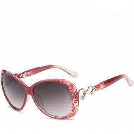 Oval Retro Knot Sunglasses for Women Plate Resin UV400 Sunglasses - Light Red - CG18SAS2YR5 $27.81