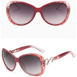 Oval Retro Knot Sunglasses for Women Plate Resin UV400 Sunglasses - Light Red - CG18SAS2YR5 $17.66