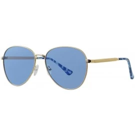 Aviator Polarized Small Aviator Sunglasses for Women Men Juniors- 55mm- 100% Protection - Gold/Clear Blue - CM193ORH3O7 $28.95