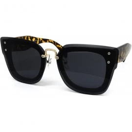 Oversized 7942-1 Oversized Rimless Flat Sunglasses - Black Brown - CY18OQ7NQQK $28.50