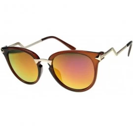 Cat Eye Womens Cat Eye Sunglasses With UV400 Protected Mirrored Lens - Shiny Burgundy-gold / Magenta - CL122XJGOPR $20.71