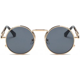 Rectangular Retro Round Polarized Sunglasses For Women Men Fashion Metal Frame UV Protection Driving Outdoor Sun Glasses - C0...