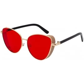 Wrap Polarized Sunglasses For Women Man Cat Sunglasses Mirrored Lens Fashion Goggle Eyewear - Purple - CM18UIOK5HN $18.73