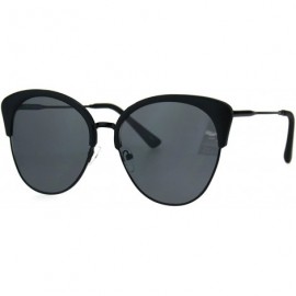 Butterfly Womens Designer Fashion Sunglasses Accent Top Round Butterfly Frame - Matte Black (Black) - CH186Z9S6W3 $25.93