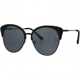 Butterfly Womens Designer Fashion Sunglasses Accent Top Round Butterfly Frame - Matte Black (Black) - CH186Z9S6W3 $10.73