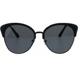 Butterfly Womens Designer Fashion Sunglasses Accent Top Round Butterfly Frame - Matte Black (Black) - CH186Z9S6W3 $10.73