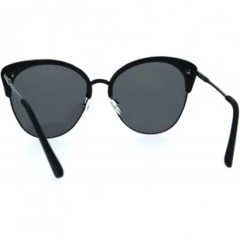 Butterfly Womens Designer Fashion Sunglasses Accent Top Round Butterfly Frame - Matte Black (Black) - CH186Z9S6W3 $10.73