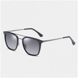Square Retro Square Sunglasses Men Women Polarized Luxury 90s Brand Designer Flat Top Sun Glasses Festival - CY198O63692 $12.63