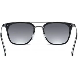 Square Retro Square Sunglasses Men Women Polarized Luxury 90s Brand Designer Flat Top Sun Glasses Festival - CY198O63692 $12.63