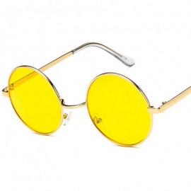 Oval Fashion Vintage Metal Round Sunglasses Women Luxury Color Coated Glasses Retro Oculos De Sol - Purple - CO197Y7GUHY $20.51