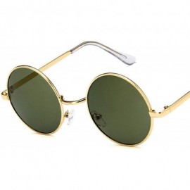 Oval Fashion Vintage Metal Round Sunglasses Women Luxury Color Coated Glasses Retro Oculos De Sol - Purple - CO197Y7GUHY $20.51