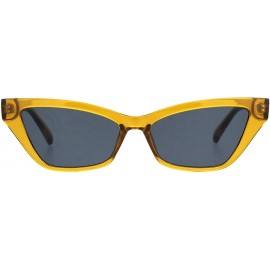Cat Eye Womens Cat Eye Horn Rim Plastic Sunglasses - Brown Black - CD18KCO5OR8 $12.29