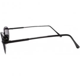 Rectangular Classic Genuine Vintage 80s 90s Style Hip Rectangle Sunglasses - Black - C818WG08MRD $27.53