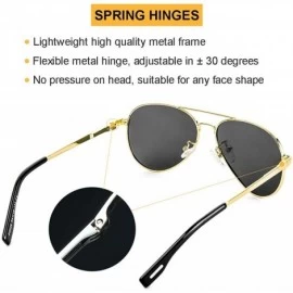 Aviator 2-Pack Polarized Small Aviator Sunglasses for Small Face Women Men Juniors - 52mm - Gold/Grey + Gold/Brown - CO196LUD...