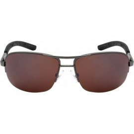 Oversized Semi-Rimless Square Aviators w/Flash Mirror Lens 25125S-FM - Gunmetal - CA12JJA8IL5 $7.75