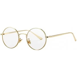 Round Vintage Round Metal Sunglasses John Lennon Style Small Unisex Sun Glasses - A4 Gold Frame/Clear Lens - CM18KGY7IKX $23.84
