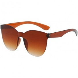 Butterfly Square Sunglasses Women Fashion Rimless Frame Glasses Transparent Eyewear Transparent Candy Color Eyewear - B - CX1...