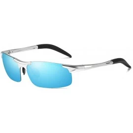 Aviator Polarized Driving Sunglasses UV Protection Metal Lightweight Semi-Rimless Men's Glasses - C1 - C018KR0C4YD $38.51