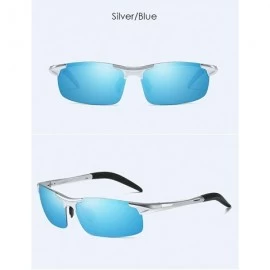 Aviator Polarized Driving Sunglasses UV Protection Metal Lightweight Semi-Rimless Men's Glasses - C1 - C018KR0C4YD $21.63