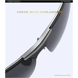 Aviator Polarized Driving Sunglasses UV Protection Metal Lightweight Semi-Rimless Men's Glasses - C1 - C018KR0C4YD $21.63