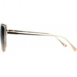 Square Trendy Fashion Sunglasses Womens Square Butterfly Metal Frame UV 400 - Gold White (Blue Peach) - C2189U56QOM $14.56