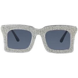 Oversized Oversize Sunglasses Fashion Diamond glasses - White&black - CG192K7A8Y2 $28.44