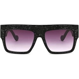 Goggle Womens Fashion Trendy Oversized Sunglasses Metal Hollow Cut Out - Black Diamond - CX18DW97SRX $24.61