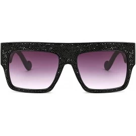 Goggle Womens Fashion Trendy Oversized Sunglasses Metal Hollow Cut Out - Black Diamond - CX18DW97SRX $15.09