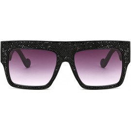 Goggle Womens Fashion Trendy Oversized Sunglasses Metal Hollow Cut Out - Black Diamond - CX18DW97SRX $15.09