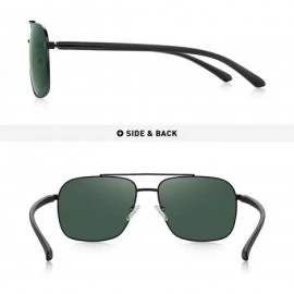 Rectangular Men HD Polarized Driving Sunglasses for Men-Classic Square Sunglasses - Black&g15 - C118YYT8QLT $12.99