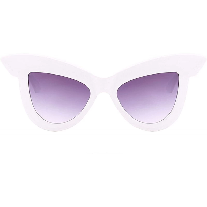 Cat Eye Polarized Sunglasses Protection Glasses Driving - White Gray - CK18TQUKSN3 $13.73
