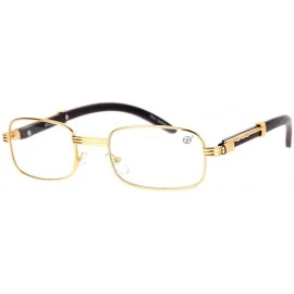 Round Art Nouveau Vintage Style Oval Metal Frame Eye Glasses - Rectangular Gold - C112DI9BYZV $10.38