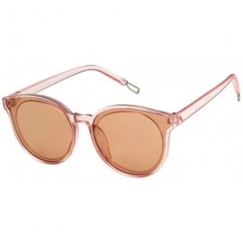 Oval Unisex Sunglasses Retro Bright Black Grey Drive Holiday Oval Non-Polarized UV400 - Transparent Pink - C518RLXWE7S $9.68