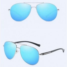 Aviator Sunglasses Men's Polarizing Sunglasses Classic Toad Lens Polarizing Sunglasses Driving Glasses - E - C818QQ208D0 $36.14