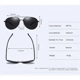 Aviator Sunglasses Men's Polarizing Sunglasses Classic Toad Lens Polarizing Sunglasses Driving Glasses - E - C818QQ208D0 $36.14