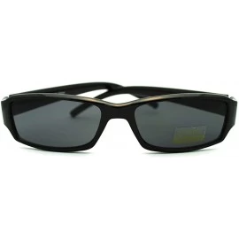 Rectangular Small Rectangular Sunglasses Classic Narrow Lens Fashion Frame - Black - C1187YR75HC $10.33