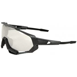 Shield Gnarly Athletic Wrap Around Shield Sunglasses - Grey Carbon Fiber Frame - C318S7Q5E6I $11.31