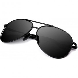 Shield Polarized Aviator Sunglasses for Men - Metal Frame driving UV 400 Protection Mens Women Mirror Sunglasses 8002 - CZ18K...