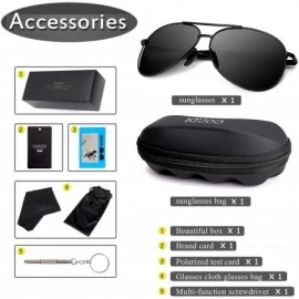 Shield Polarized Aviator Sunglasses for Men - Metal Frame driving UV 400 Protection Mens Women Mirror Sunglasses 8002 - CZ18K...