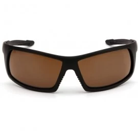 Wrap Stonewall Safety Sunglasses - Black Frame/Bronze Anti-Fog Lens - CZ11RN037TX $24.35