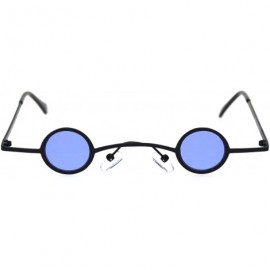 Round Super Ditsy Small Round Circle Lens Runway Hippie Sunglasses - Black Blue - C618QXZX8M0 $16.56