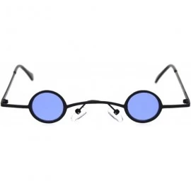 Round Super Ditsy Small Round Circle Lens Runway Hippie Sunglasses - Black Blue - C618QXZX8M0 $24.50