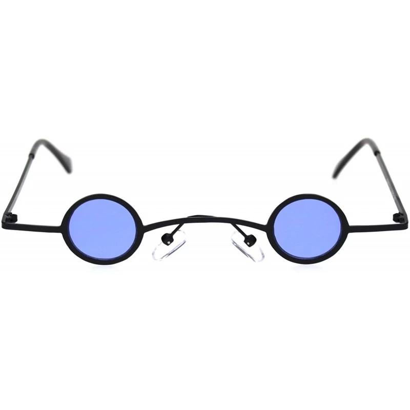 Round Super Ditsy Small Round Circle Lens Runway Hippie Sunglasses - Black Blue - C618QXZX8M0 $24.50