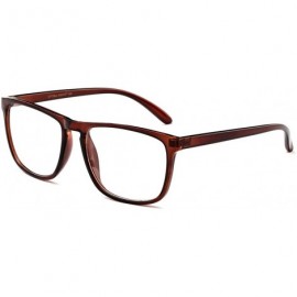 Square "Arcadia" Slim Keyhole Design Round Fashion Clear Lens Glasses - Brown - CE12HJVJDFR $20.97
